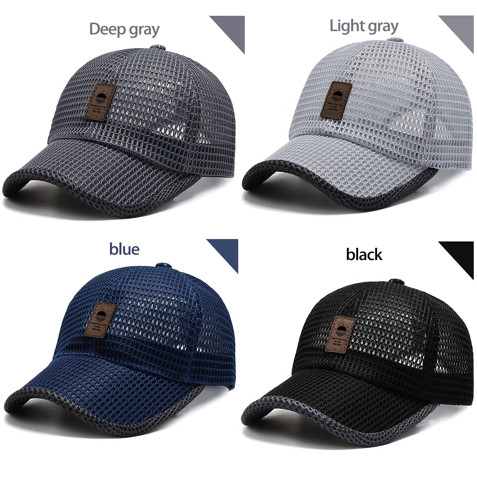 Blue KECOP quick-dry mesh hat for sports and outdoor activities