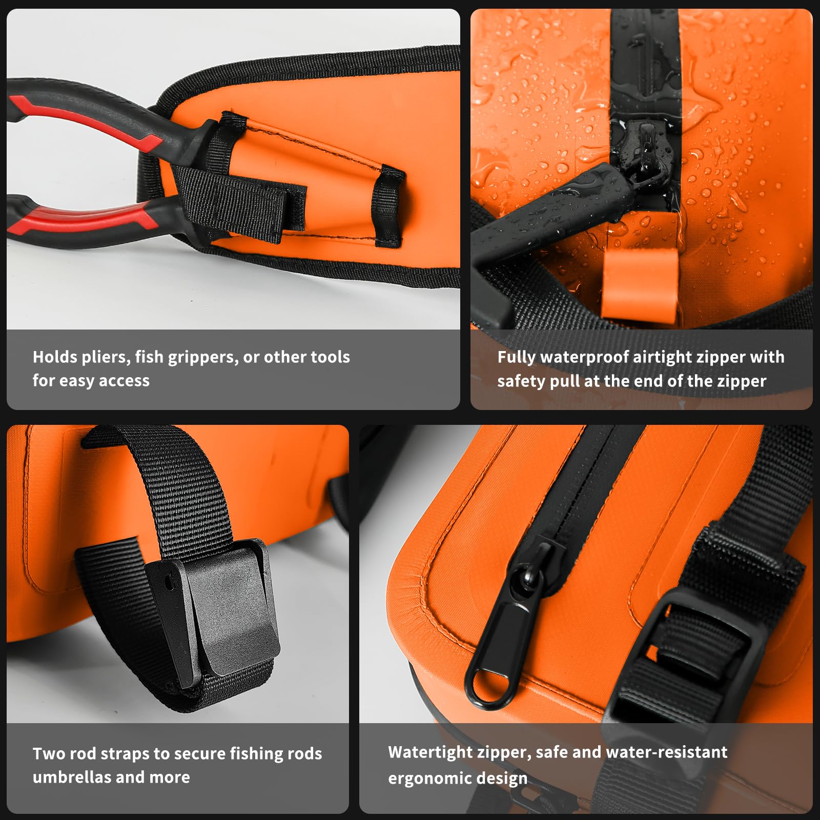 KEEFREE 2.2L waist bag with rod straps for fishing gear stability
