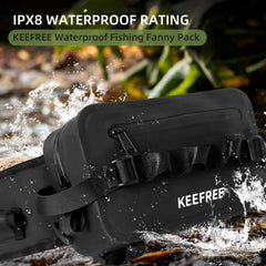 Close-up of IPX8 airtight zipper on the main compartment