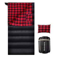 Keencamp 0-degree sleeping bag front view with roomy space for easy movement.