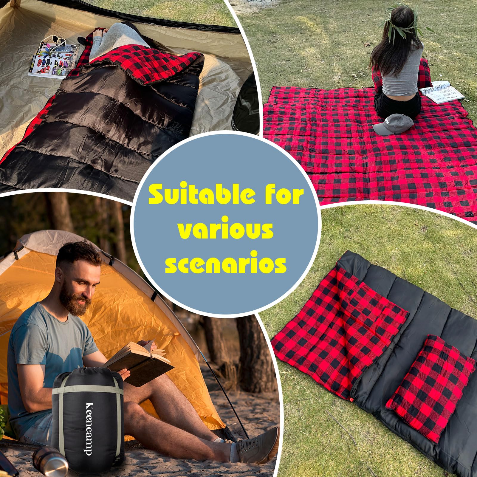 Keencamp compression sack for compact packing and travel-ready storage.