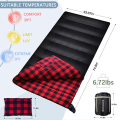 Keencamp oversized XXL sleeping bag dimensions highlight extra width for tall users.