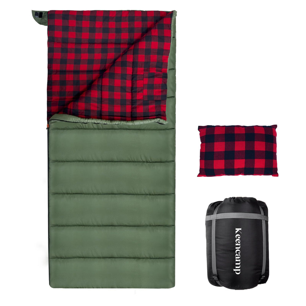 Keencamp sleeping bag 0 degree wide XXL offers roomy comfort for tall campers.