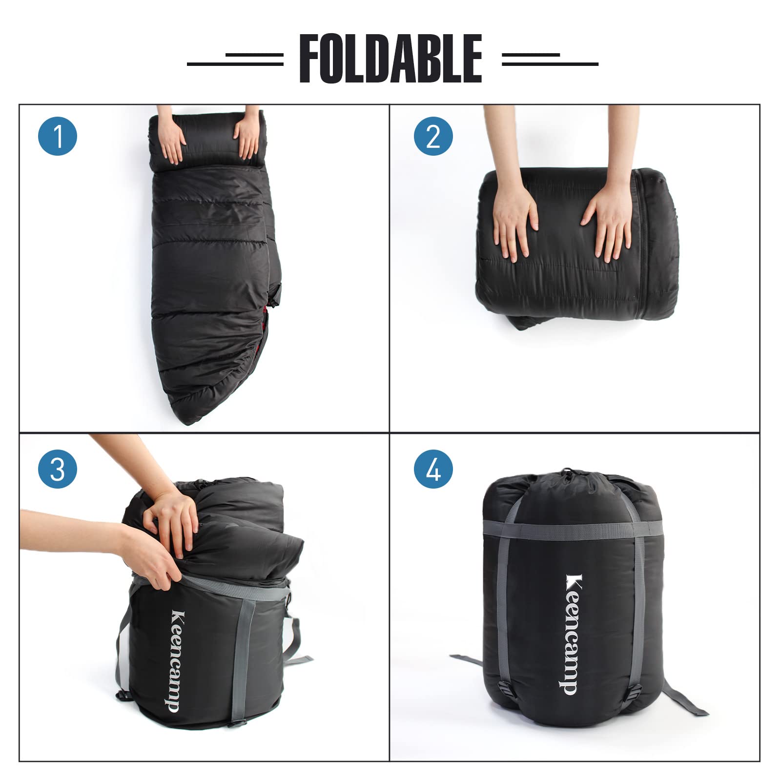 Keencamp sleeping bag double setup demonstrates versatile use by zipping with another bag