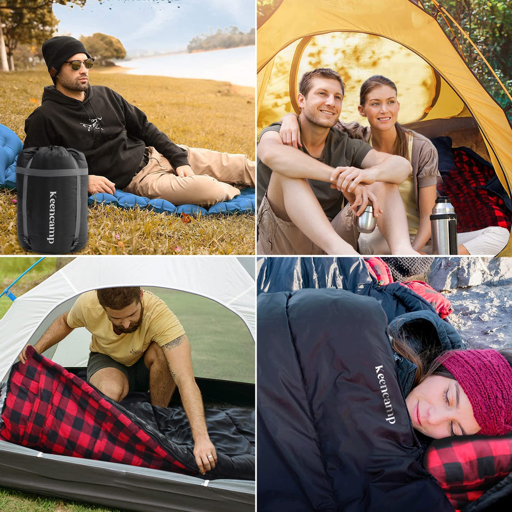 Keencamp sleeping bag pack transport shows easy-to-carry design for outdoor trips