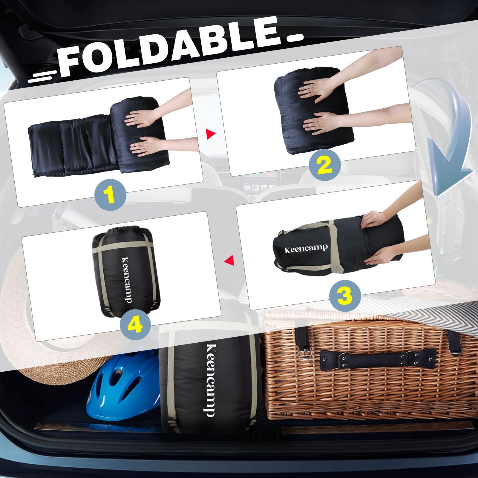Keencamp two-bag zip-together feature enables a double sleeping setup.
