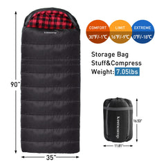Keencamp XXL sleeping bag dimensions emphasize roomy comfort for big and tall users