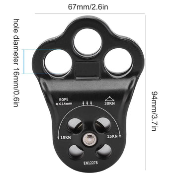 Keenso anodized finish seals the pulley against corrosion and rough outdoor use.