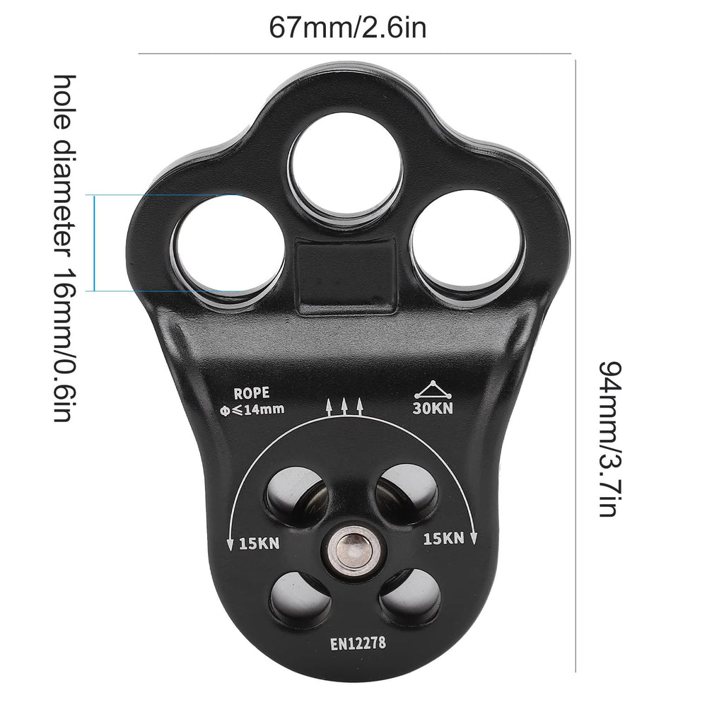 Keenso anodized finish seals the pulley against corrosion and rough outdoor use.