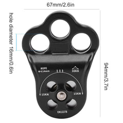 Keenso anodized finish seals the pulley against corrosion and rough outdoor use.