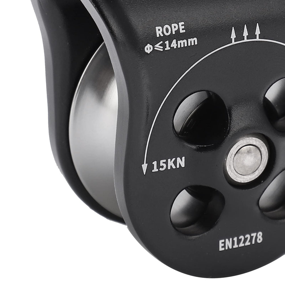 Keenso 30KN pulley with three points evenly distributes load during climbs.