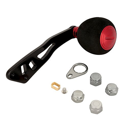 Keenso red baitcaster power handle, metal frame, durable for long fishing sessions