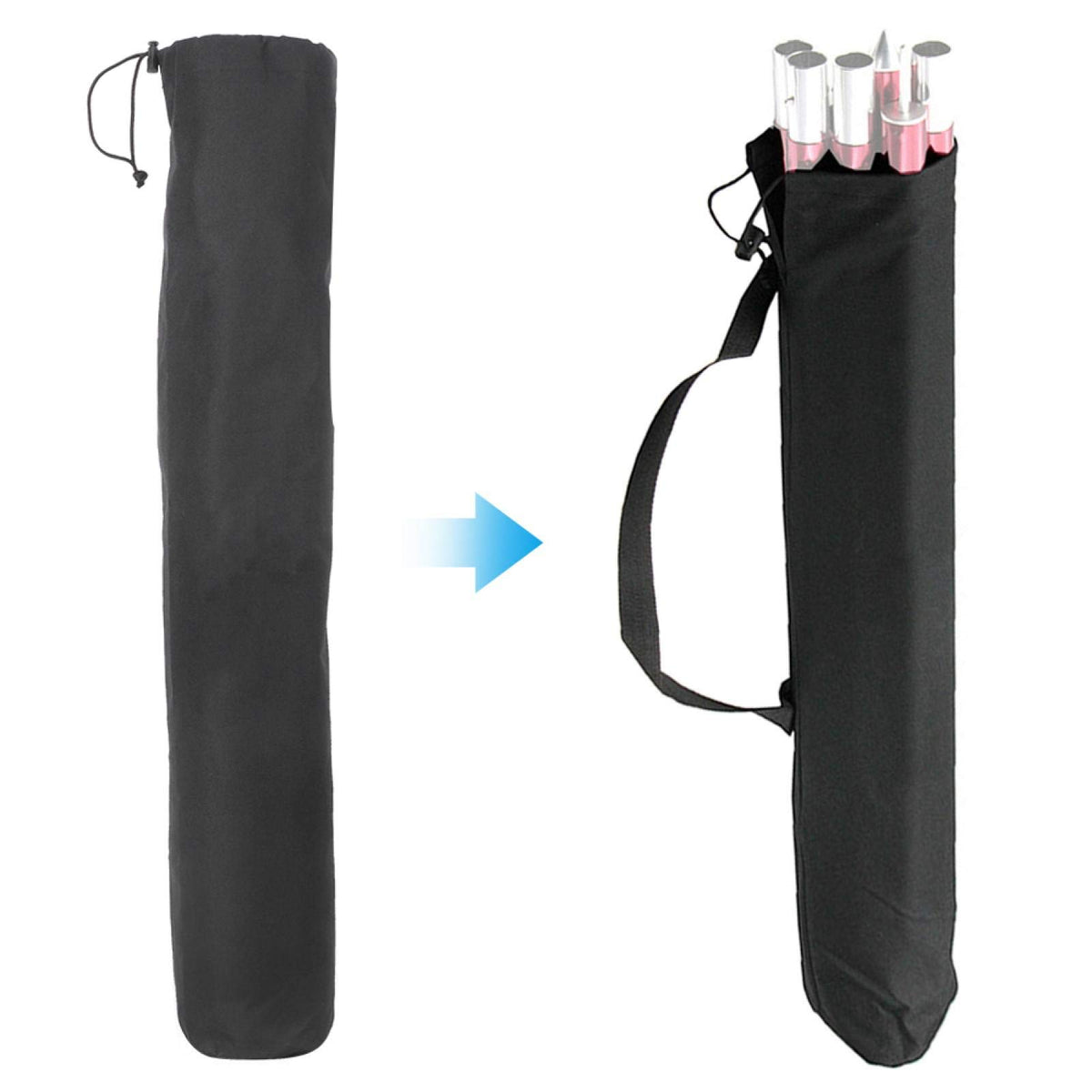 Keenso camping storage bag open compartments keeps canopy poles organized for quick access