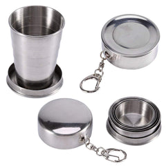 Keenso collapsible cups with a stainless steel shell, durable and easy to rinse.