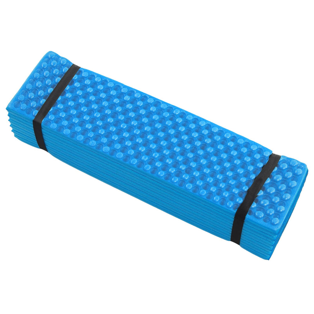 Keenso Double Egg Crate Sleeping Pad bottom black blue contrasts surface orientation and durability.