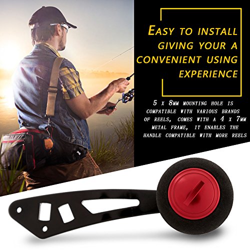 Keenso red knob grip, side view, ergonomic design for easier cranking