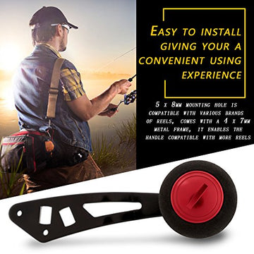Keenso red knob grip, side view, ergonomic design for easier cranking