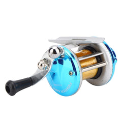 Keenso fishing reel side view shows compact, lightweight build for travel
