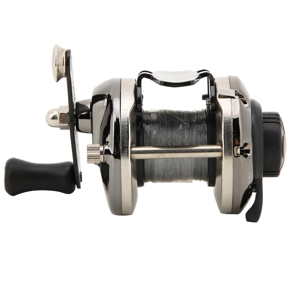 Keenso ice fishing reel with interchangeable left/right hand grip.