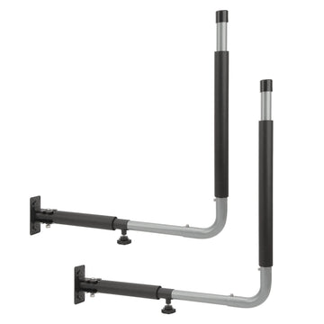 Keenso wall-mount rack secures car roof boxes for space-saving storage.