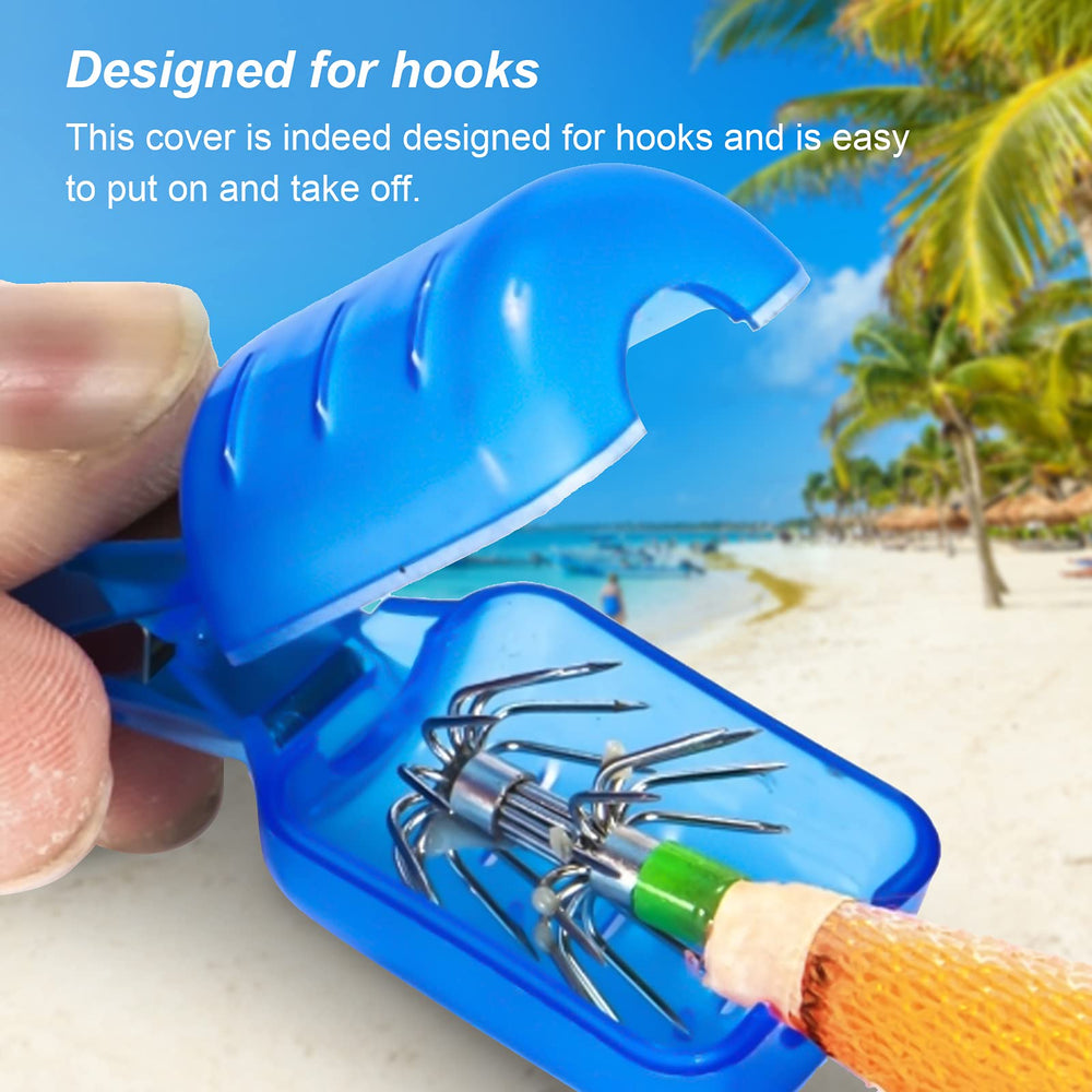 Wide-application hook safety cover fits diverse tackle types