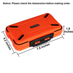 Interior of KEESHINE tackle box showing 19 adjustable dividers