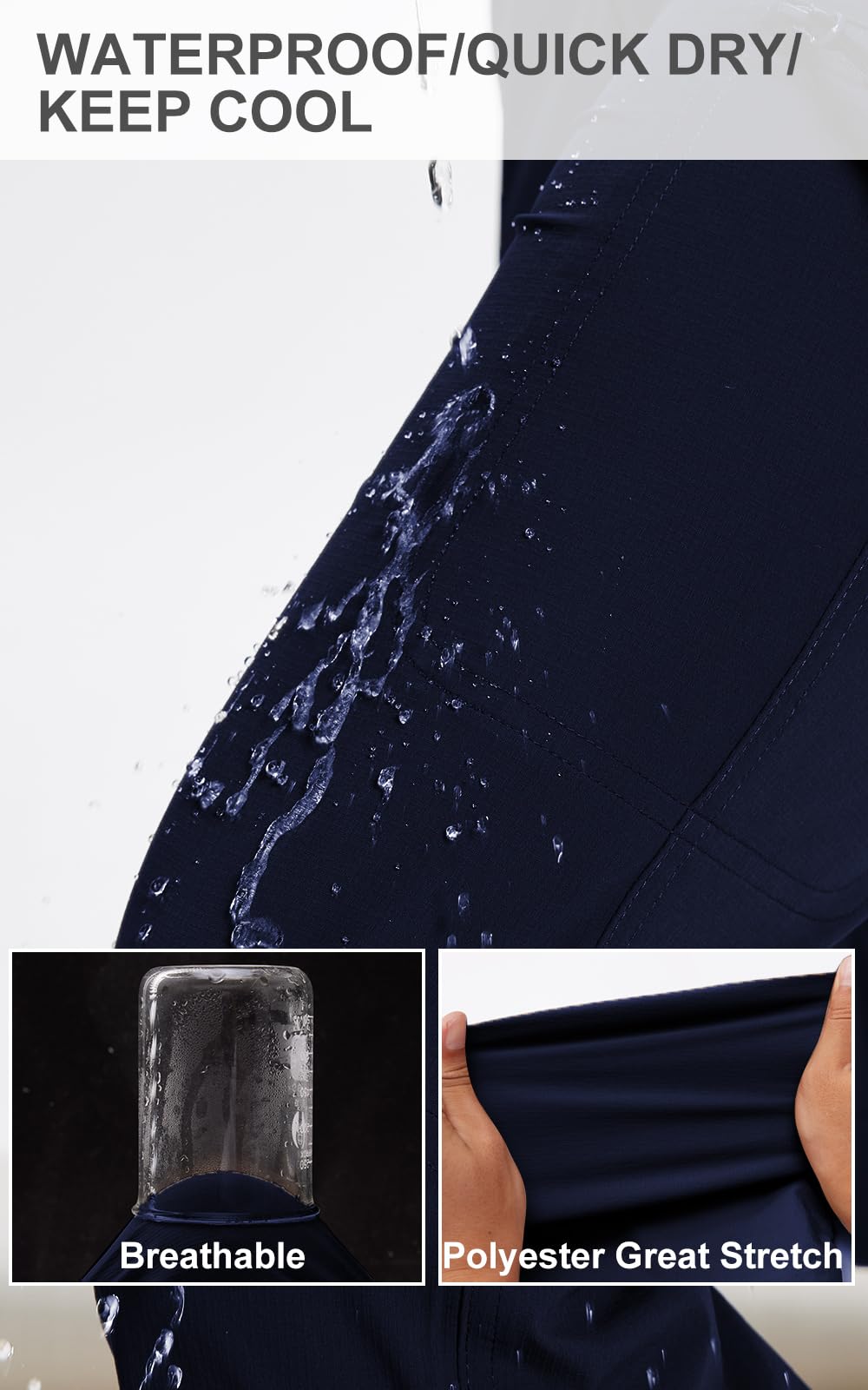 KeihTrail elastic waist with D-ring offers adjustable, comfortable fit.
