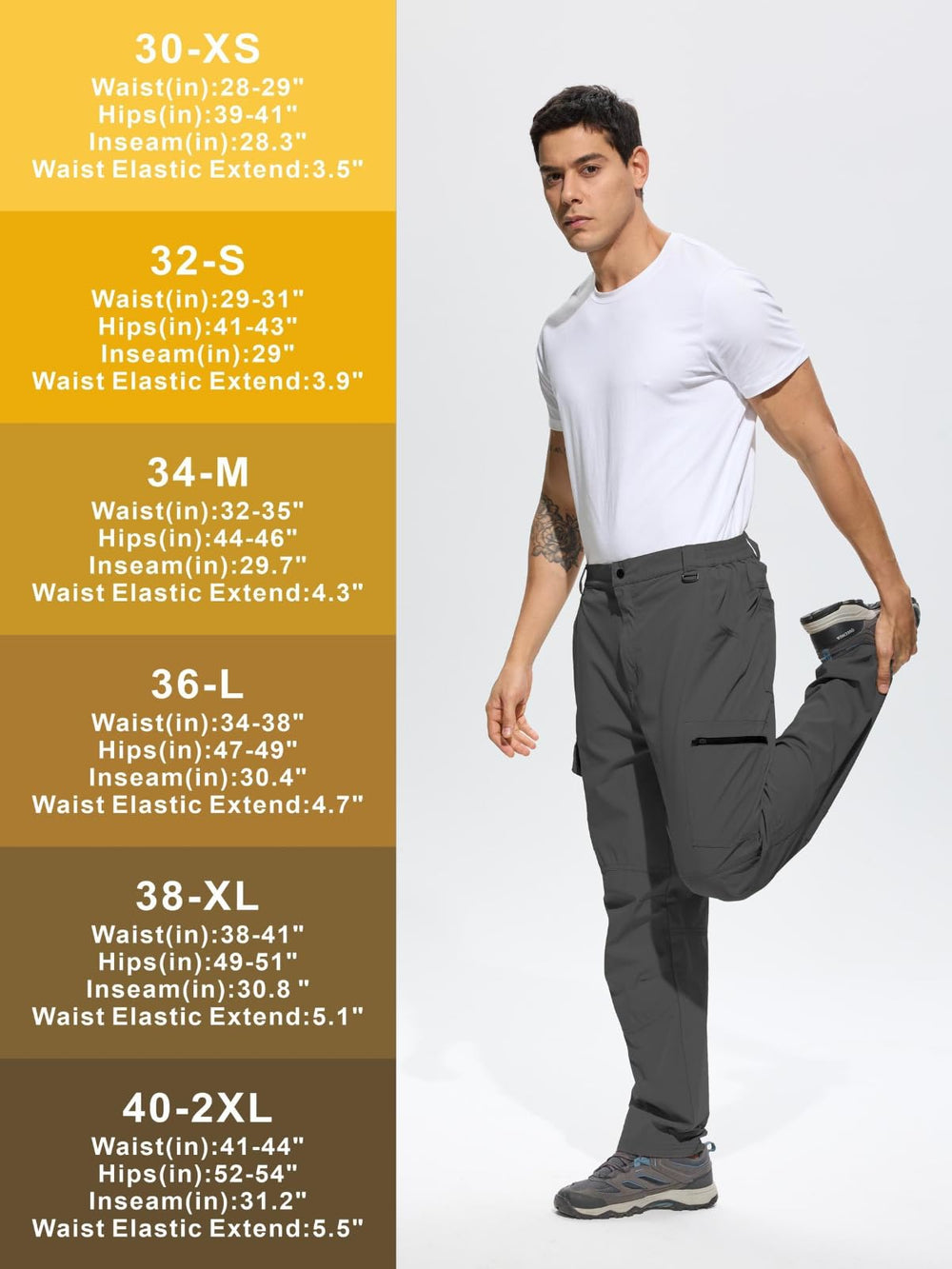 keihtrail work pants dark grey elastic waist showcases enhanced comfort during moves