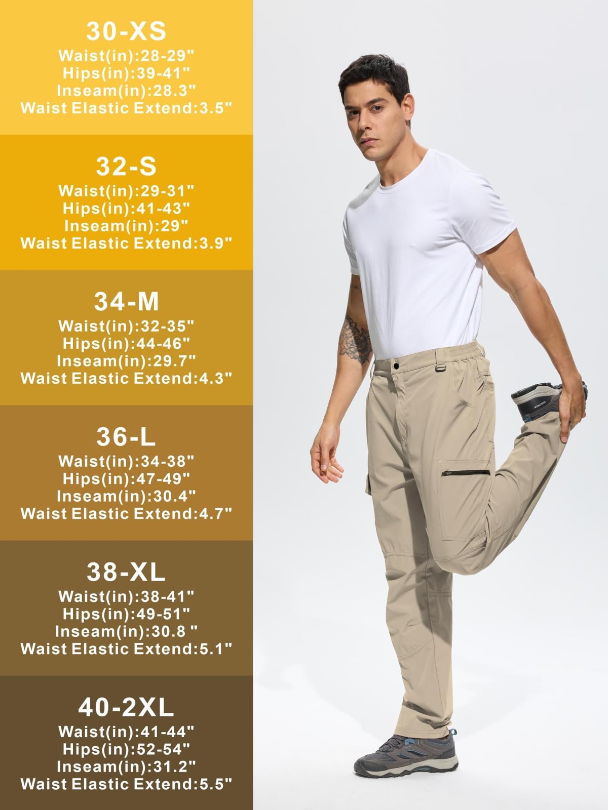 KeihTrail pants with elastic crotch and waist for flexible movement.