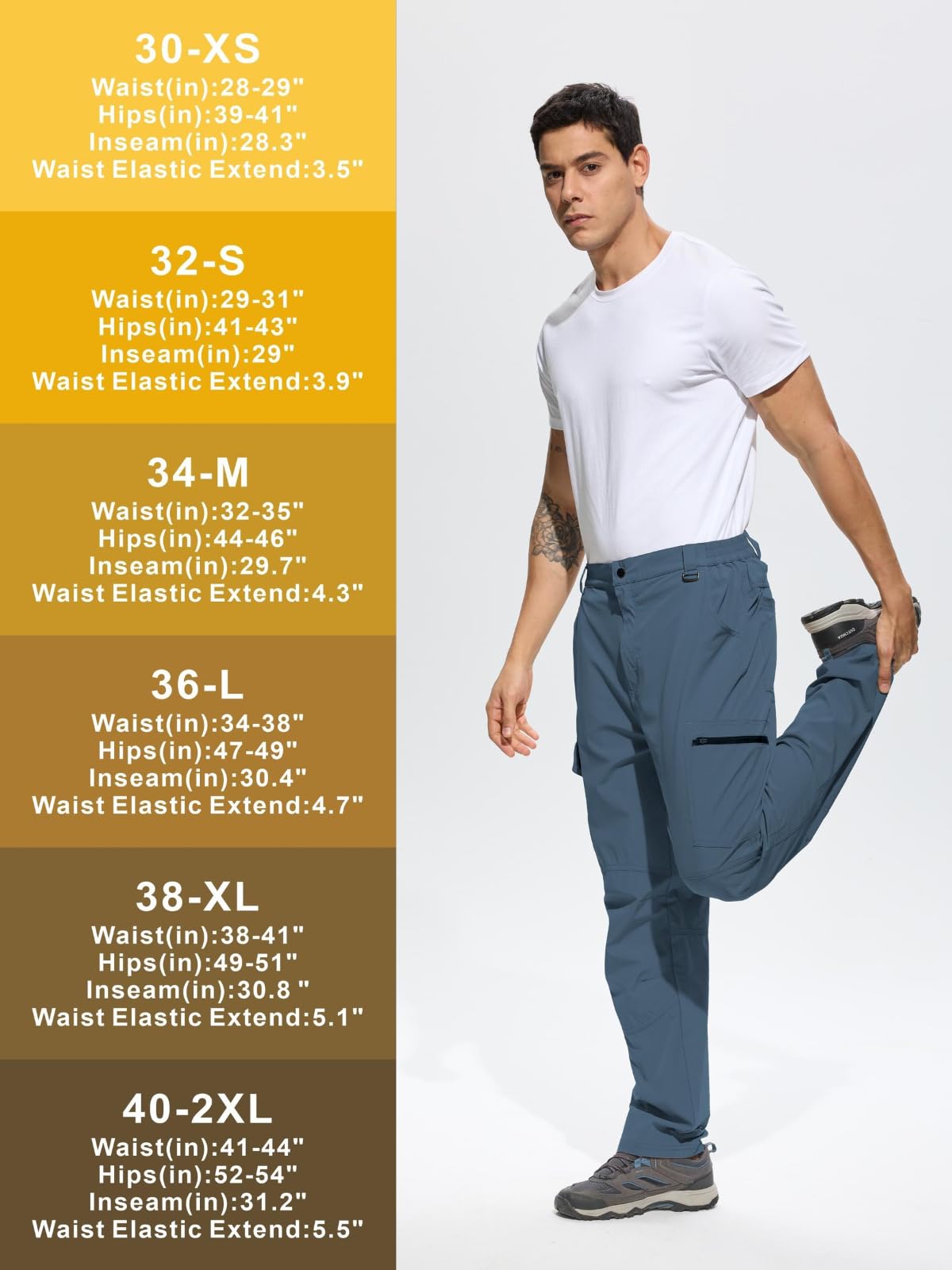 KeihTrail work pants front zipper pocket view emphasizes secure storage