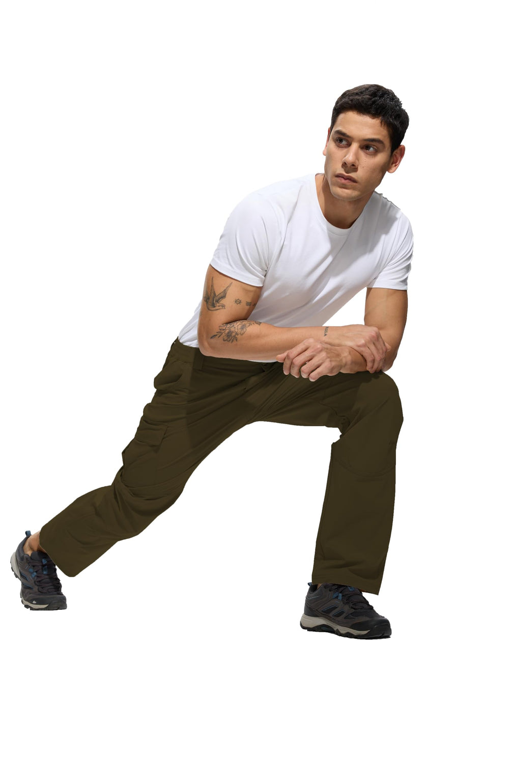 KeihTrail work pants in-use outdoors with six pockets for tools.