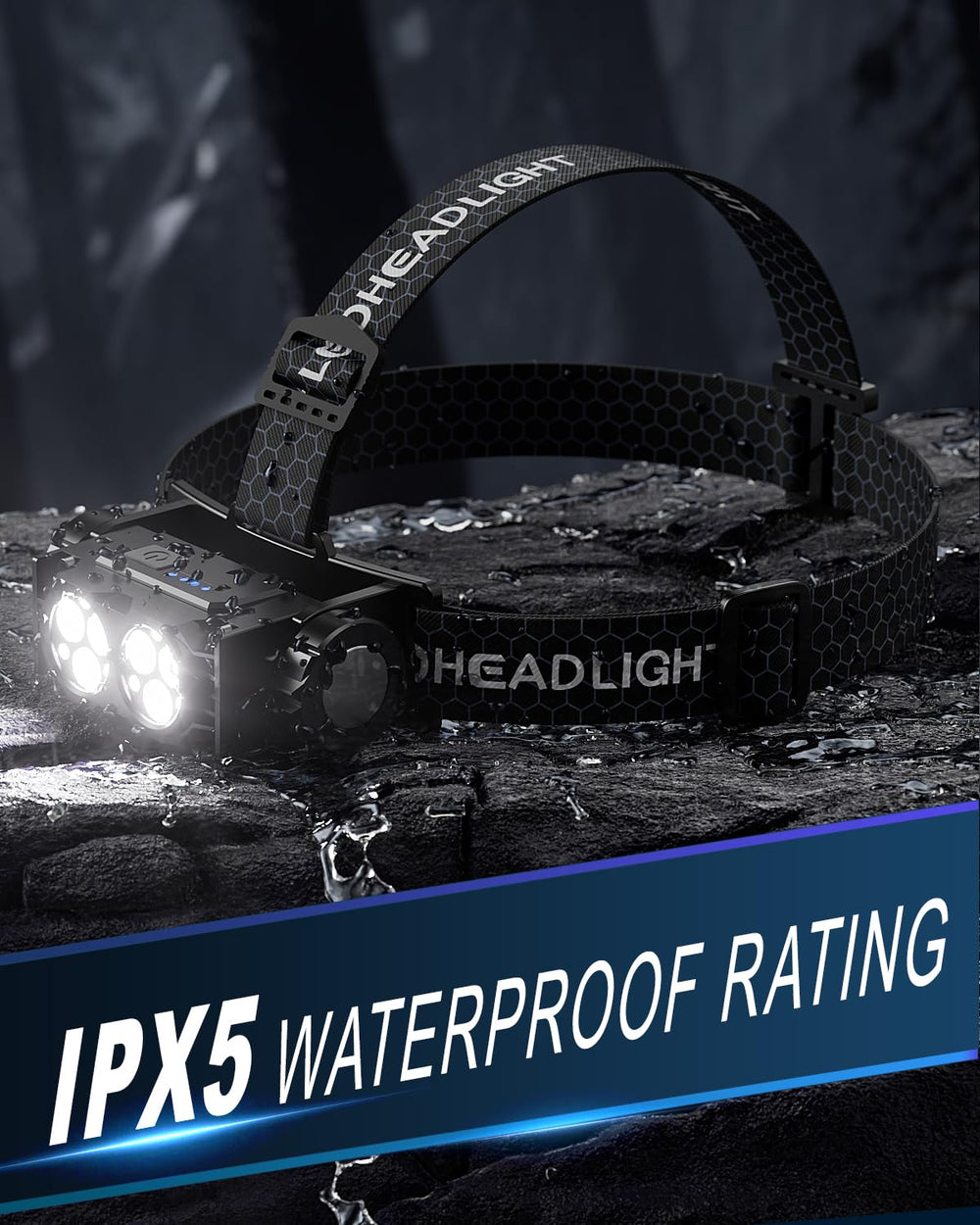 Keikuy headlamp 2-pack charging setup highlights rechargeable convenience