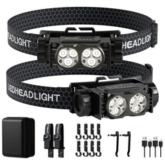Keikuy headlamp 2-pack front view for outdoor visibility during camping