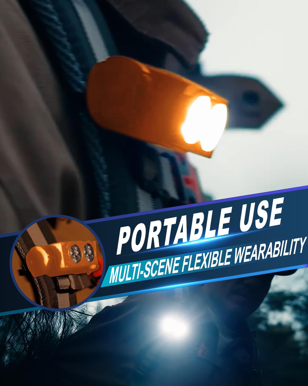 Keikuy headlamp rotated 90 degrees to aim light precisely
