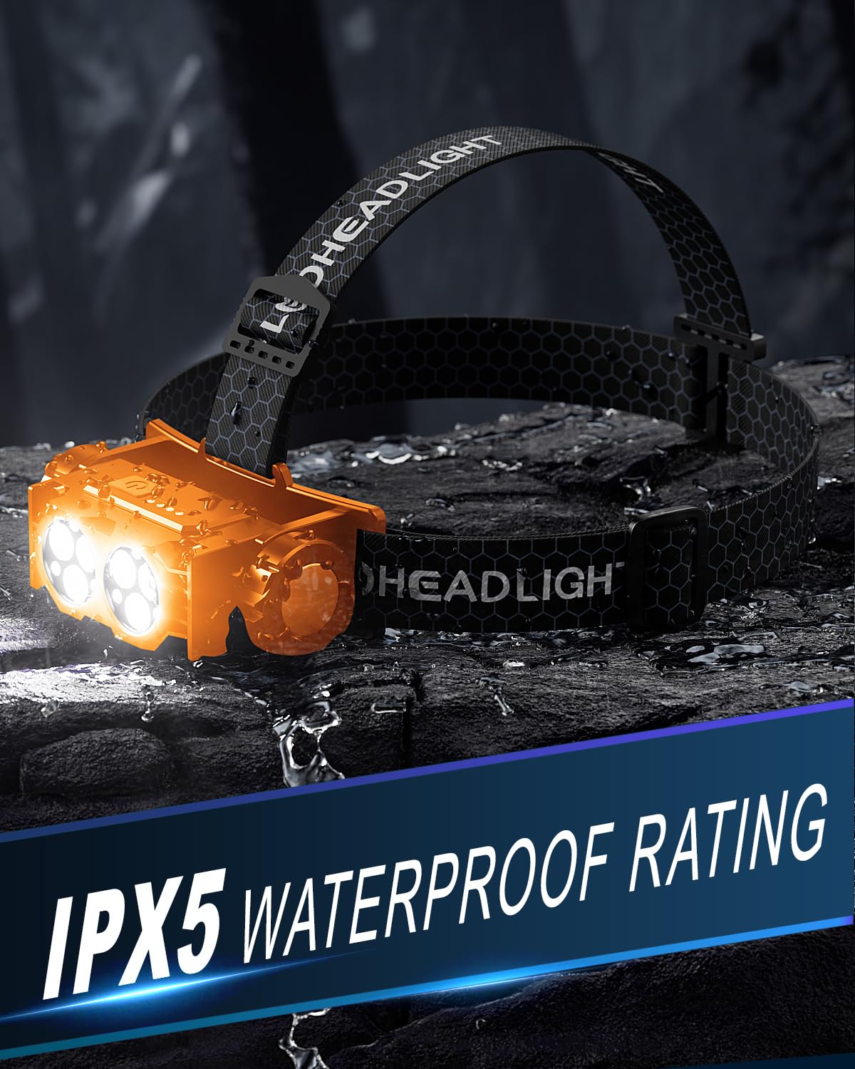 Keikuy headlamp red beam and SOS mode for night signaling