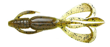 Keitech Crazy Flapper green pumpkin chartreuse 4.4 inch bait close-up showing fluttering claws for enticing strikes