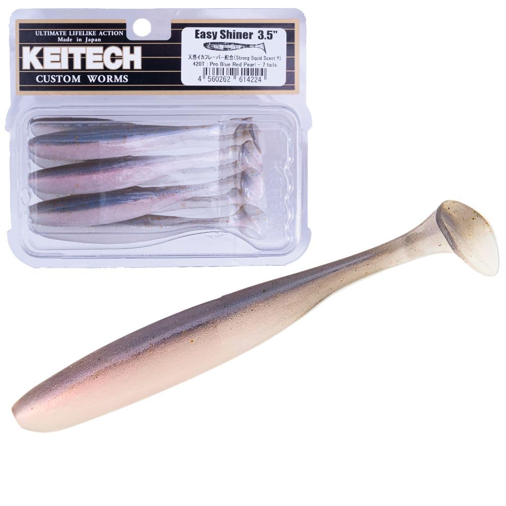 Keitech Easy Shiner 3.5-inch front view showcasing balanced action for steady retrieves.