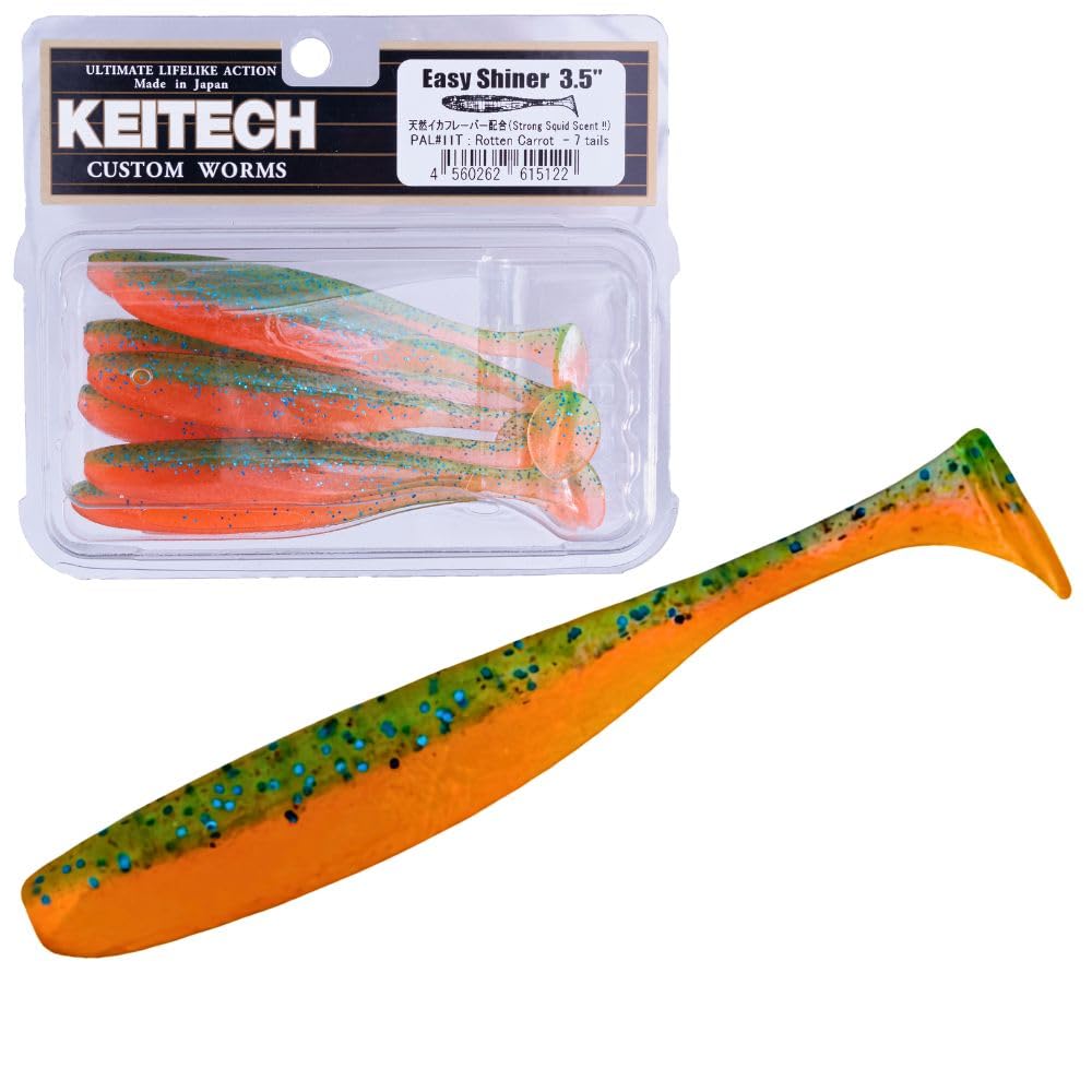 Keitech Easy Shiner 3.5-inch high-profile body holds the hook securely for casting confidence.