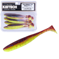Keitech Easy Shiner 3.5-inch side profile highlights low center of gravity for stable swimming.