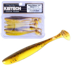 Keitech Easy Shiner 3.5-inch tail-action close-up reveals responsive flutter during retrieves.