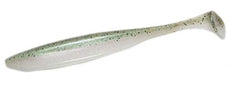 Keitech Easy Shiner 4-Inch paddletail swimbait in Ghost Rainbow delivers lifelike action and enticing squid scent.