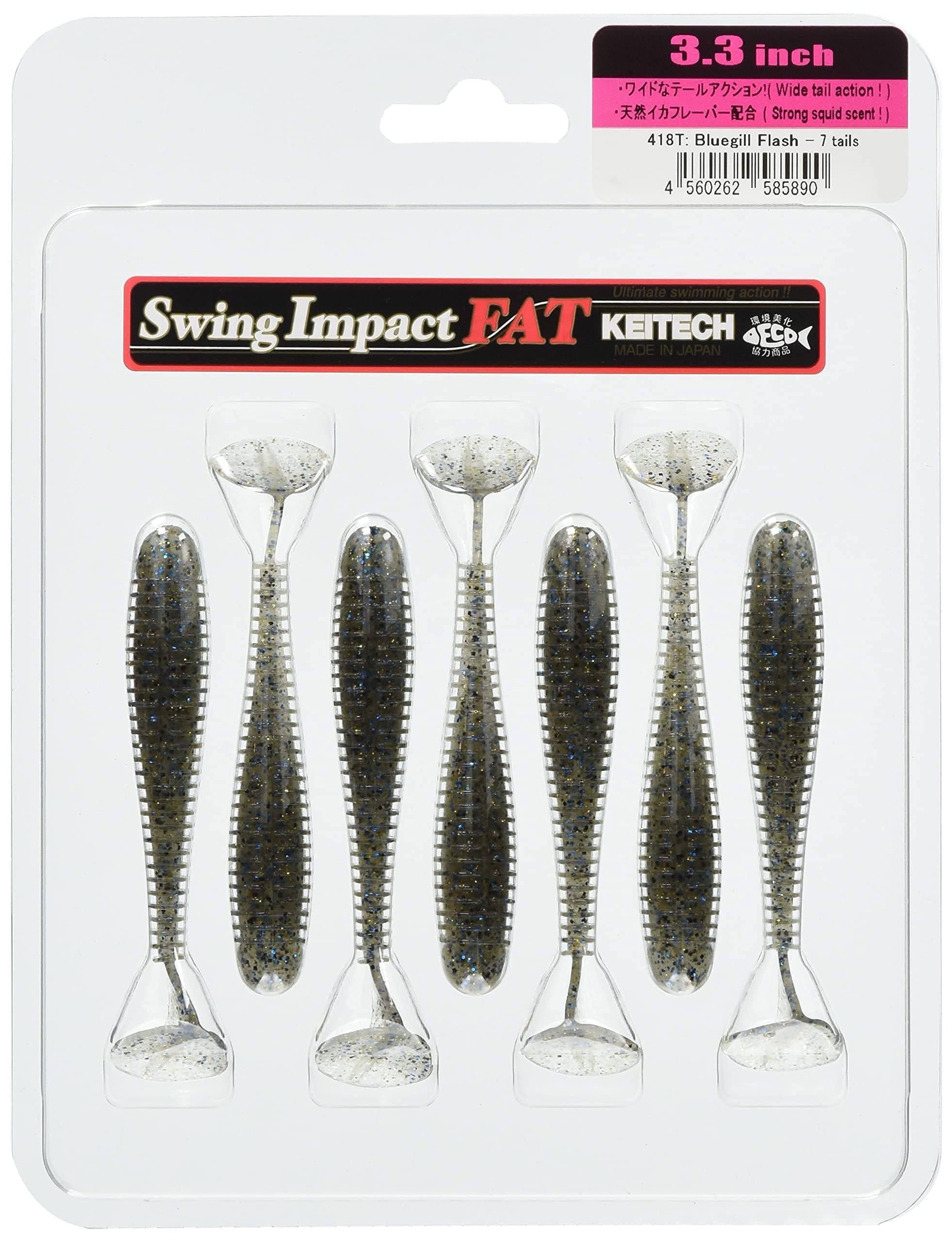 Keitech Fat Swing Impact bluegill flash paddle tail swimbait with lifelike action for bass