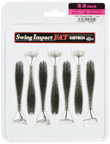 Keitech Fat Swing Impact bluegill flash paddle tail swimbait with lifelike action for bass