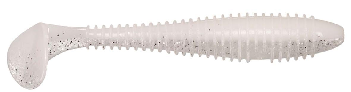 Keitech Fat Swing Impact 2.8-inch lure with center rigging line for precise rig placement.