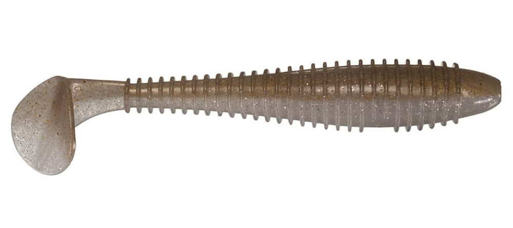 Keitech Fat Swing Impact 3.8-inch lure with two-tone balance for smooth swimming.