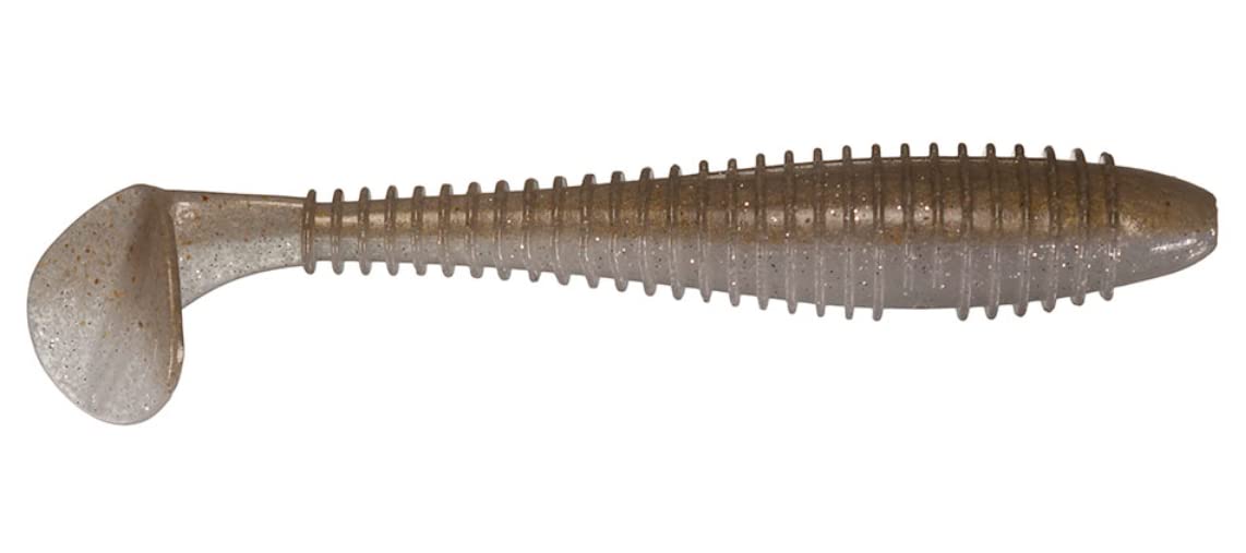 Keitech Fat Swing Impact 3.8-inch lure with two-tone balance for smooth swimming.