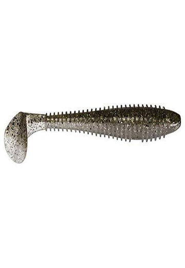 Keitech Fat Swing Impact 3.8-inch Silver Flash front view showcases balanced action for versatile retrieves