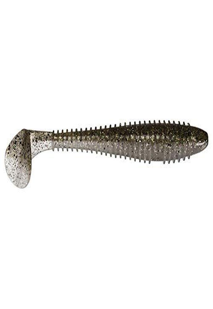 Keitech Fat Swing Impact 3.8-inch Silver Flash front view showcases balanced action for versatile retrieves