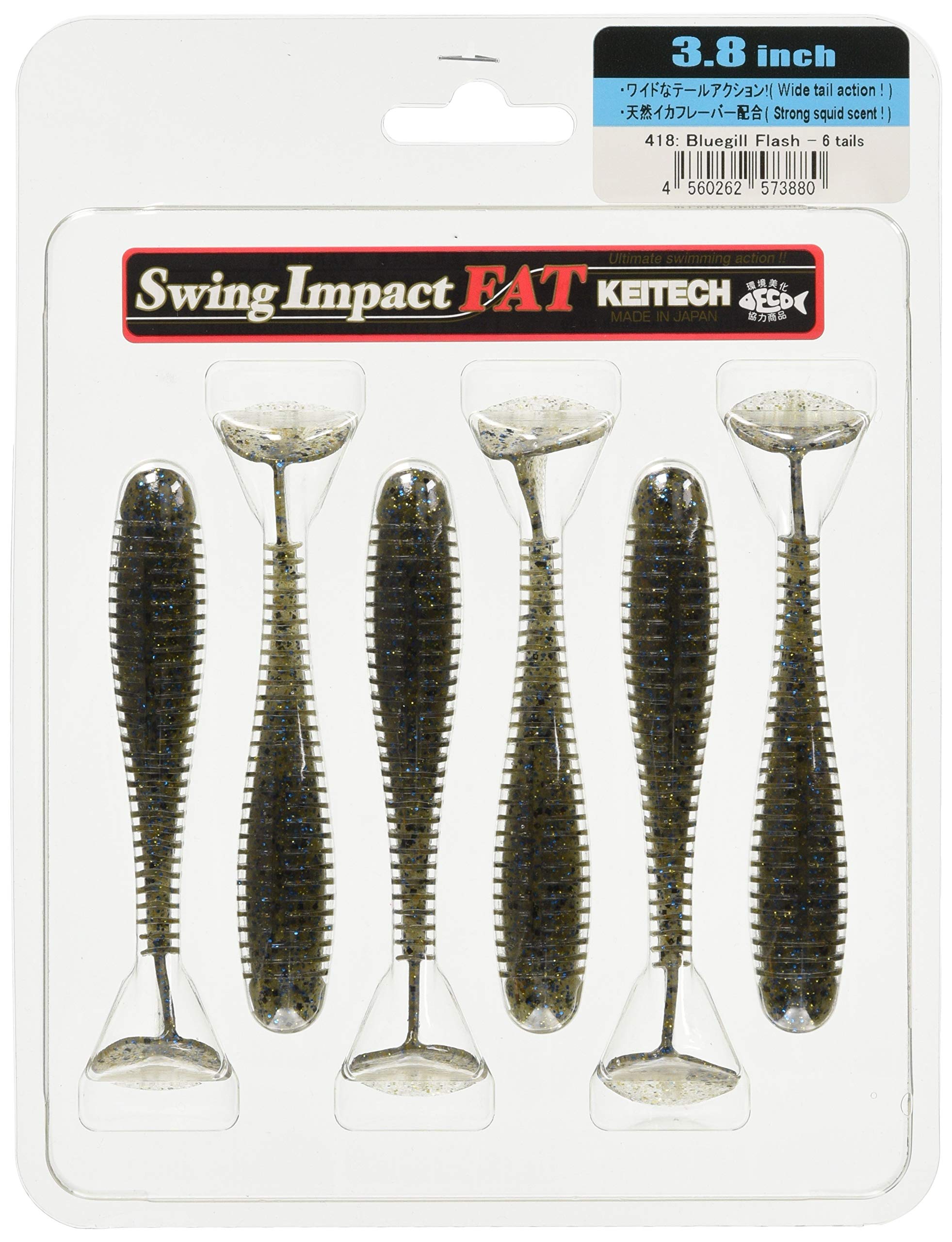 Keitech Fat Swing Impact Bluegill Flash 3.8-inch shows balanced action for versatile retrieves