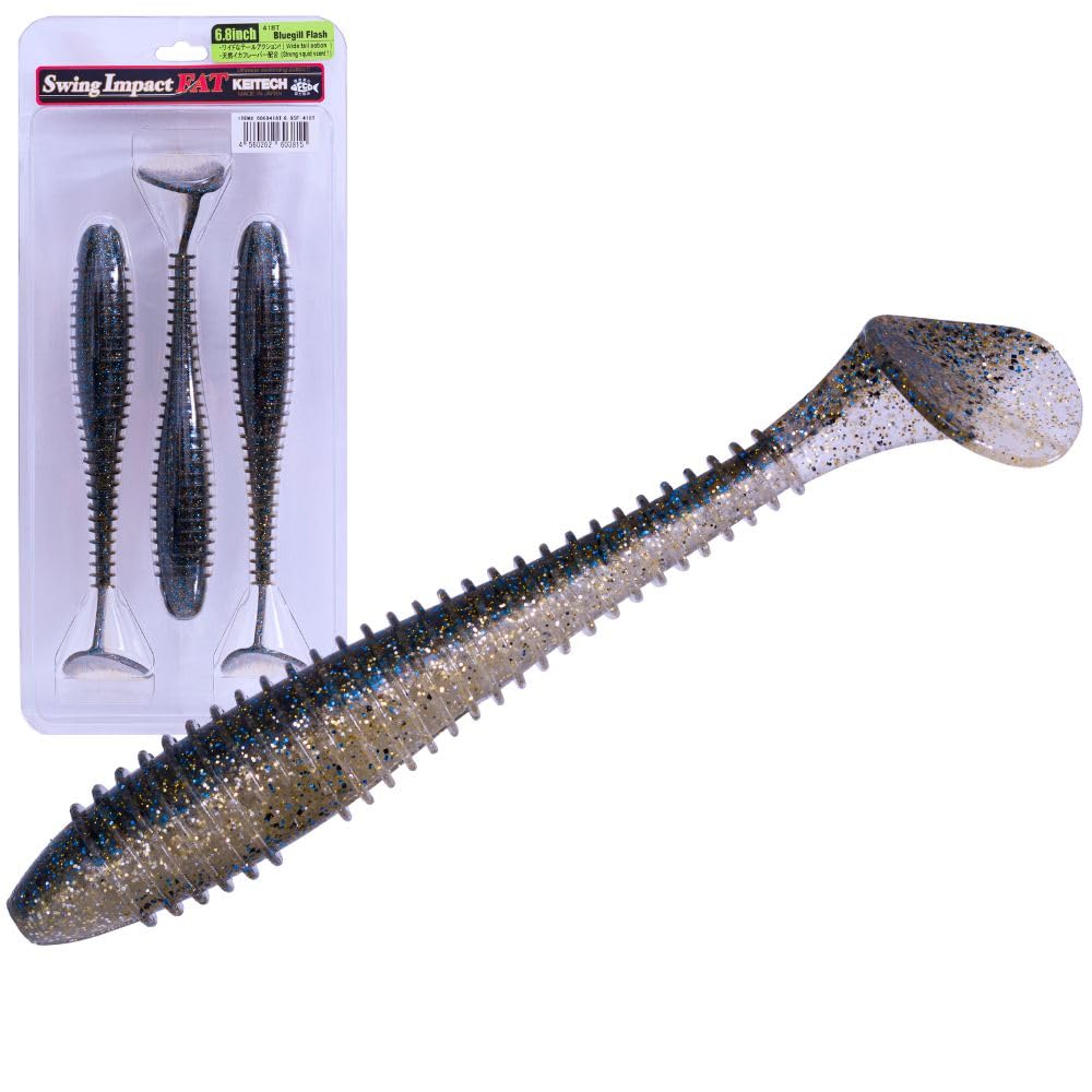 Center rigging line keeps Keitech Fat Swing Impact oriented for optimal rigging.